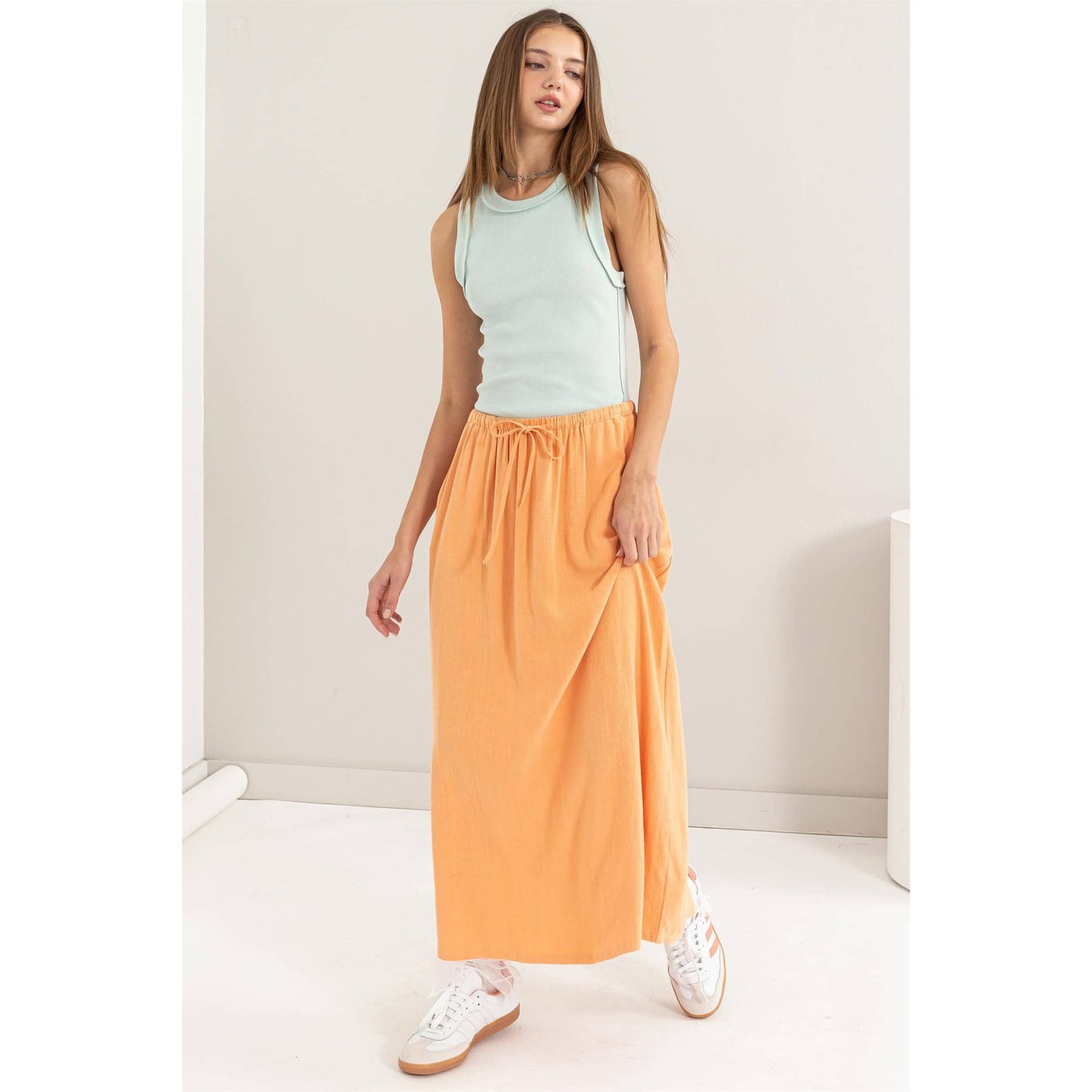 Linen Midi Skirt