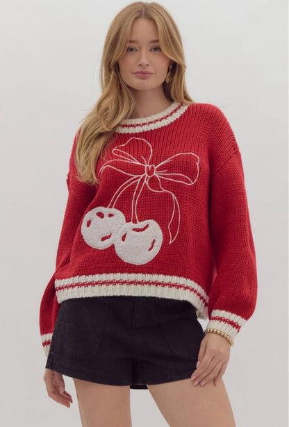 Cherry Coquette Sweater