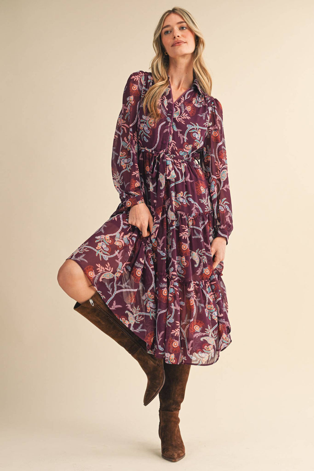Vale Paisley Midi Dress