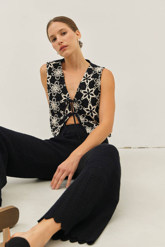 Sienna Sands Crochet Tie-Front Vest