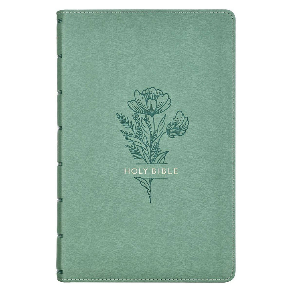 KJV Giant Print Bible – Teal Floral Faux Leather