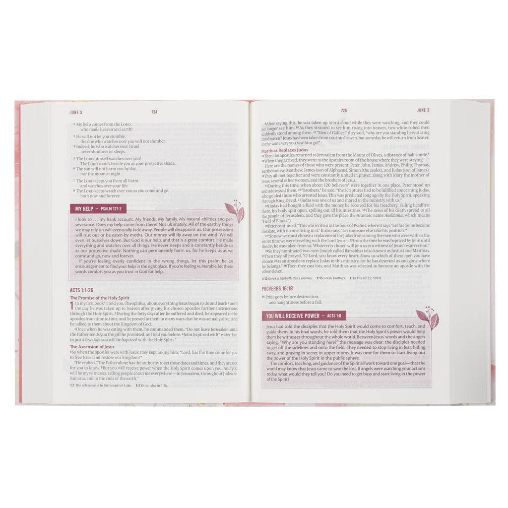 NLT Devotional Bible - Pink