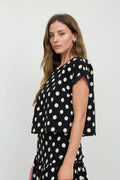 Josephine Polka Dot Short Sleeve Woven Top