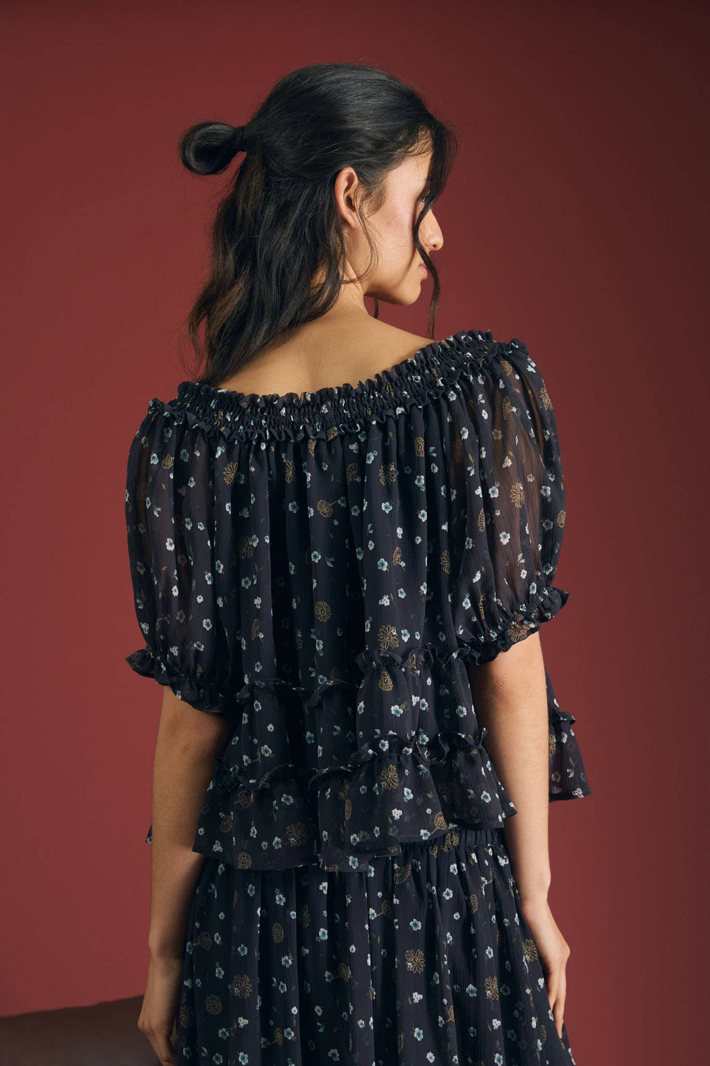 Floral Front Tie Top