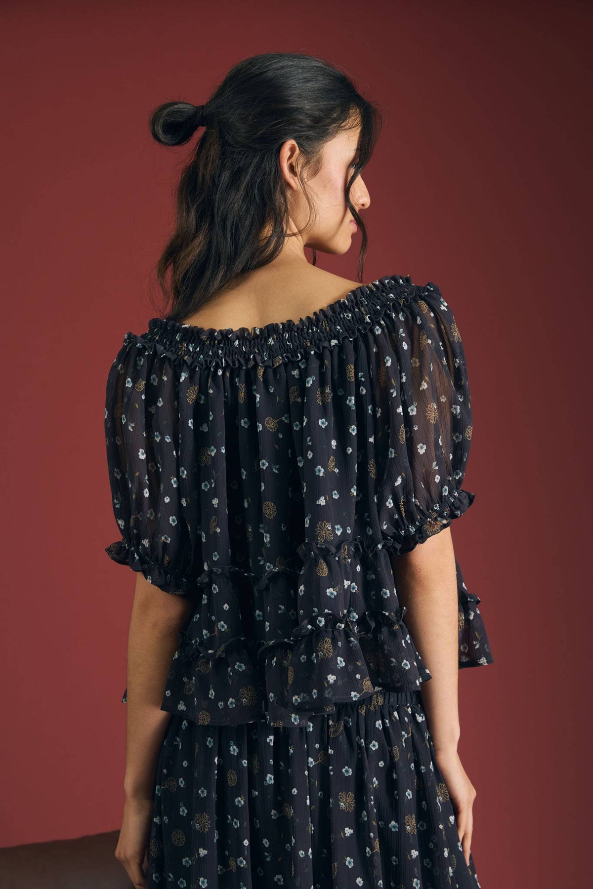 Floral Front Tie Top