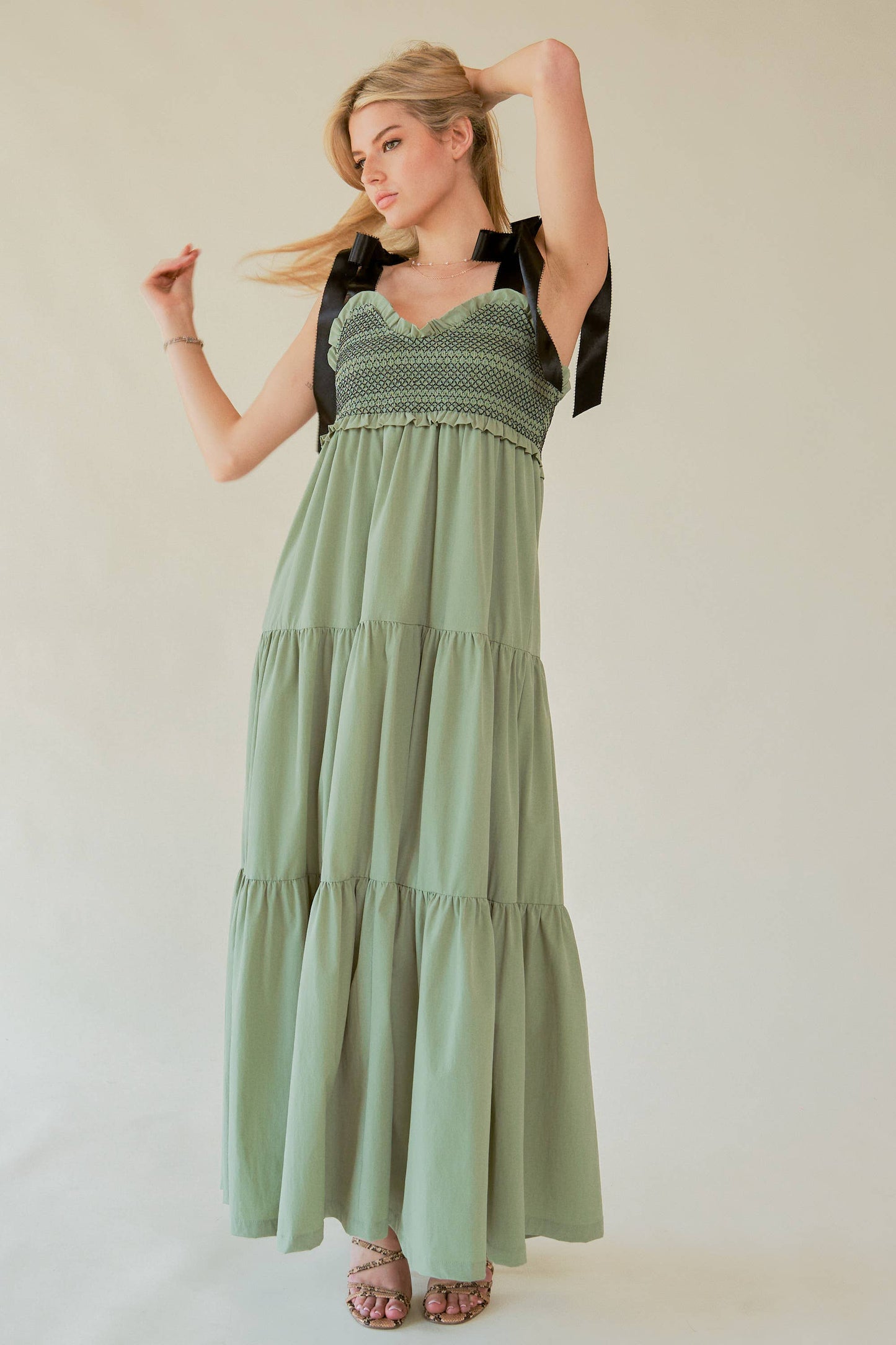 Nicole Bow Tie Maxi Dress