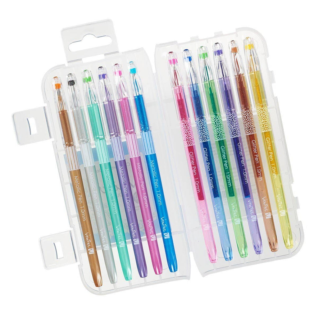 12-Piece Metallic & Glitter Gel Pen Set