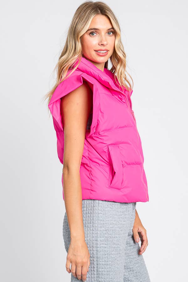 Casey Ruffled Sleeve Puffer Vest