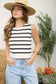Stripe Back Tie Knit Top