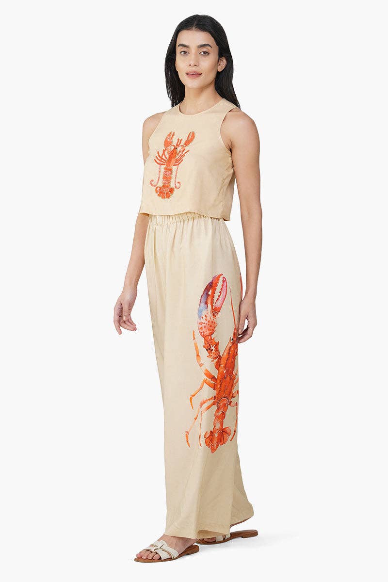 Lobster Embellished Crop Top