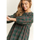 Soft Plaid Woven Babydoll Bow Mini Dress