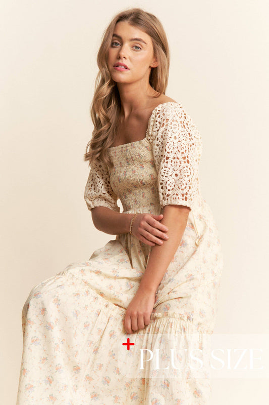 Maggie Floral Crochet Dress