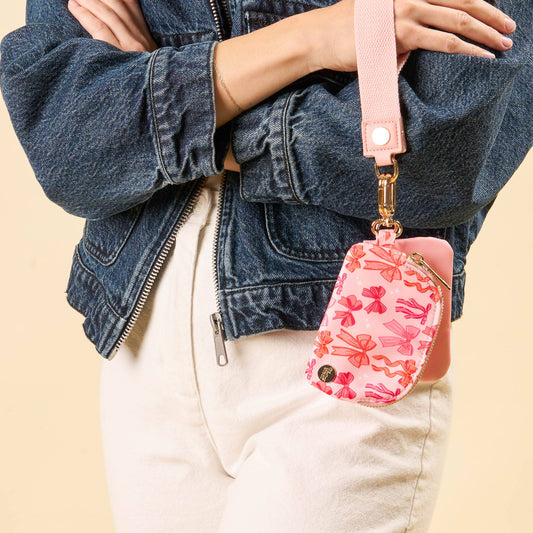 Duo Pouch Wristlet-Blushing Bows