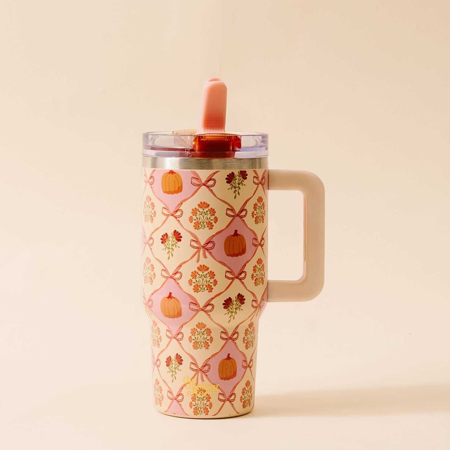 Lifestyle Flip Straw Tumbler-Patchwork Pumpkins