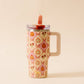 Lifestyle Flip Straw Tumbler-Patchwork Pumpkins