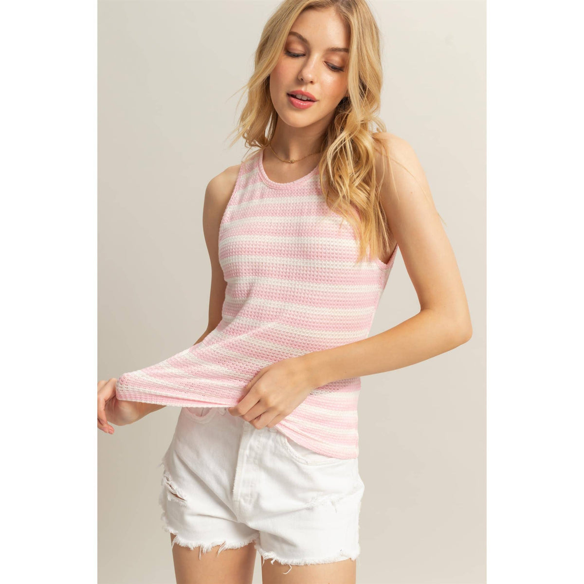Striped Knit Tank Top