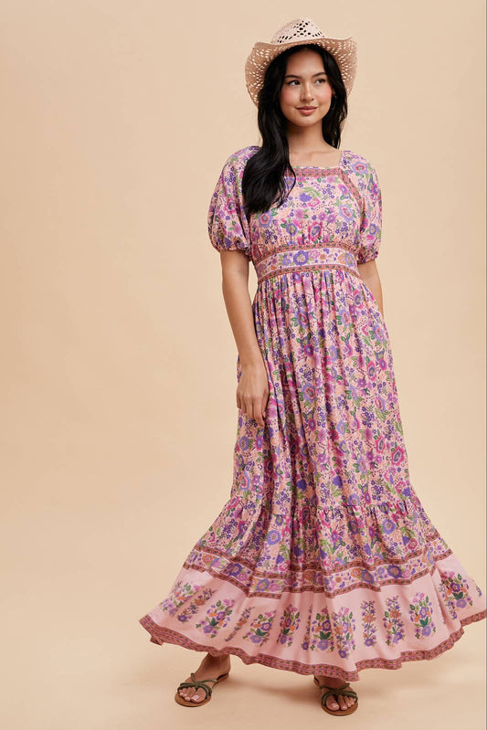 Serenity Border Print Maxi Dress