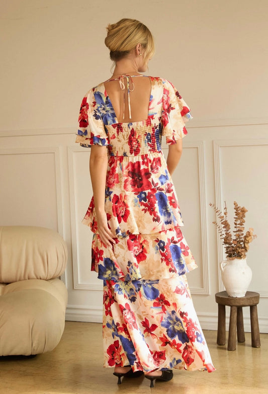 Lety Floral Tiered Maxi Dress