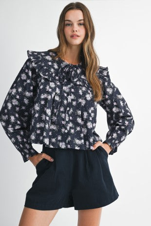 Floral Peter Pan Collar Blouse