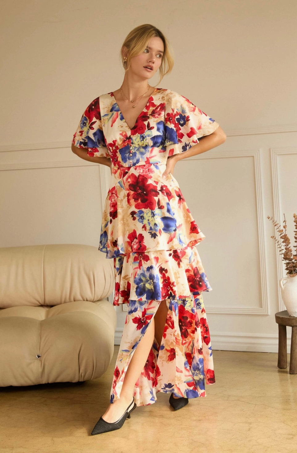 Lety Floral Tiered Maxi Dress