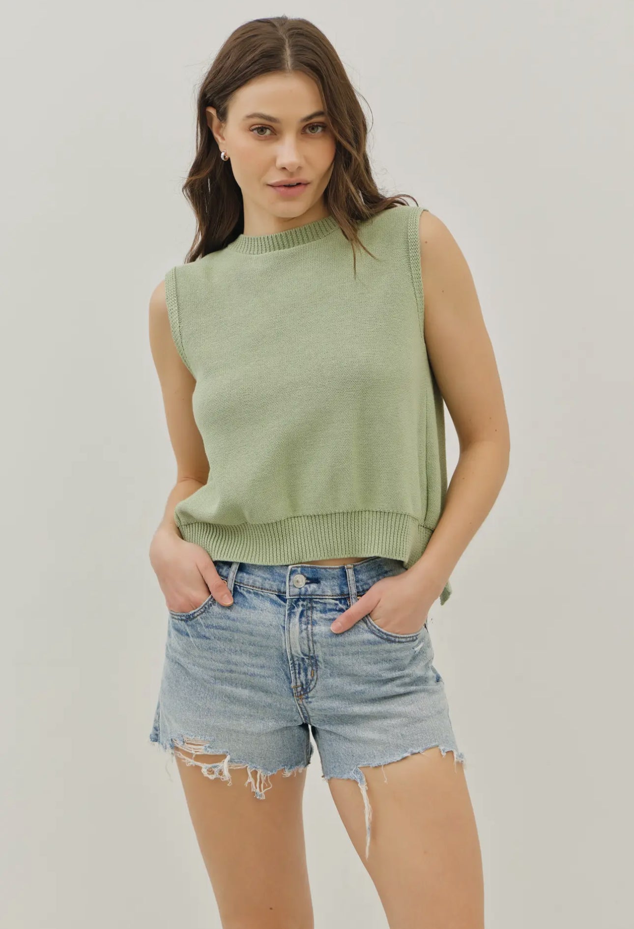 Ribbon Back Sweater Vest