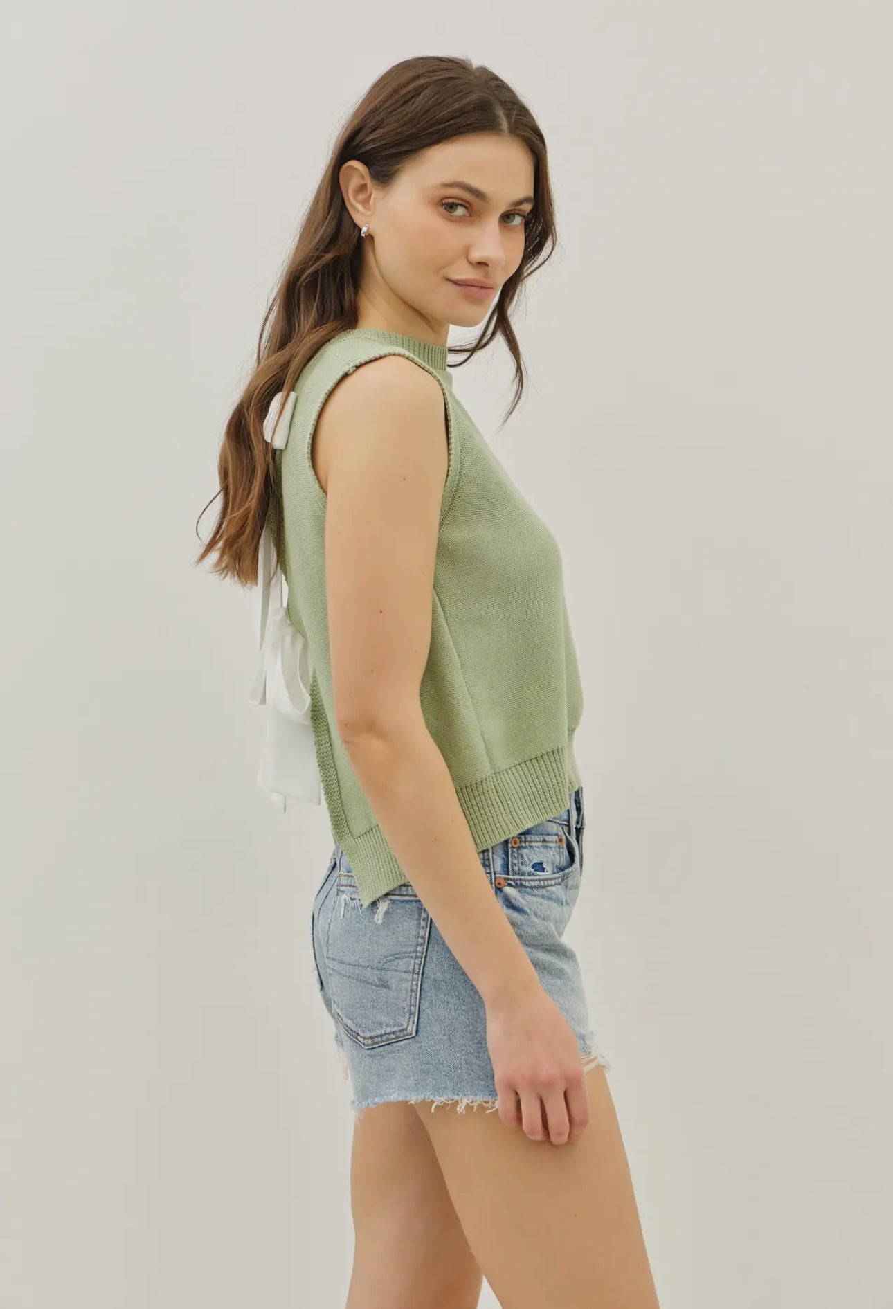 Ribbon Back Sweater Vest