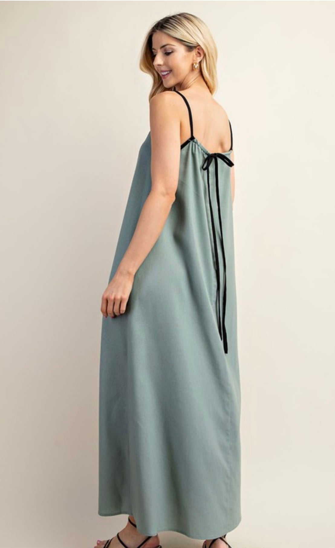 Yael Contrast Piping Linen Dress