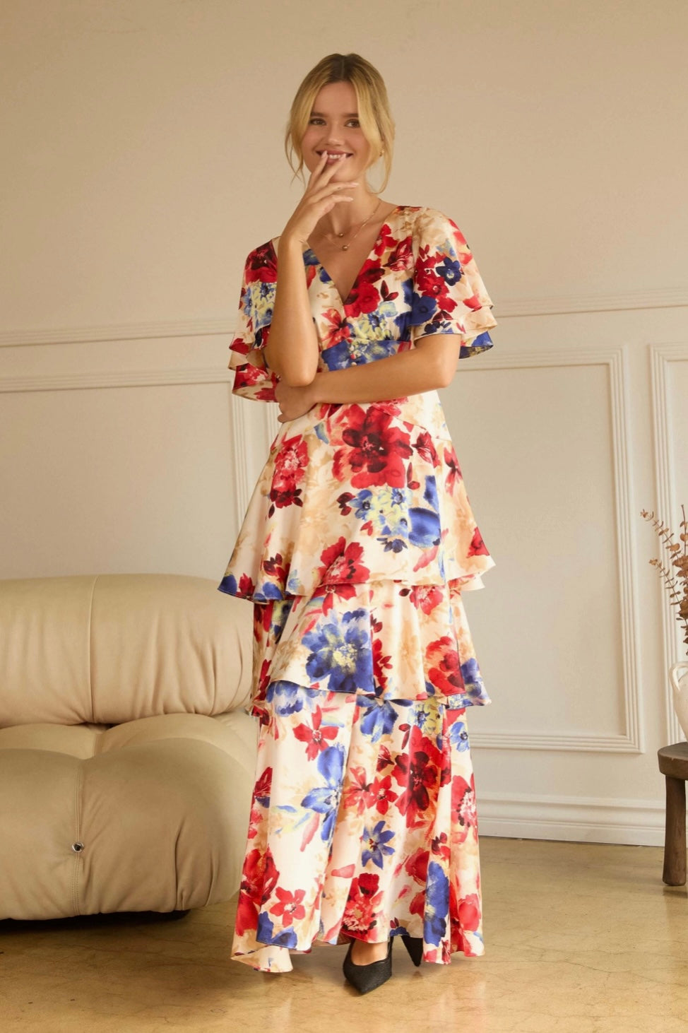 Lety Floral Tiered Maxi Dress
