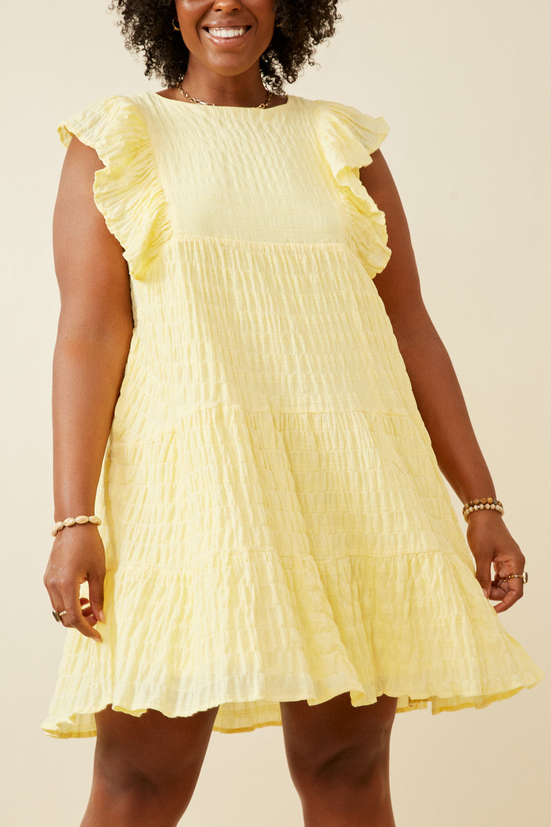 Eve Texture Ruffle Dress