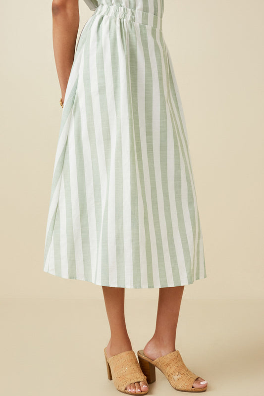 Seaside Stroll Striped Midi Skirt