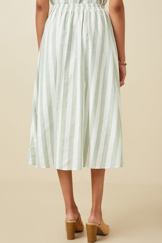 Seaside Stroll Striped Midi Skirt