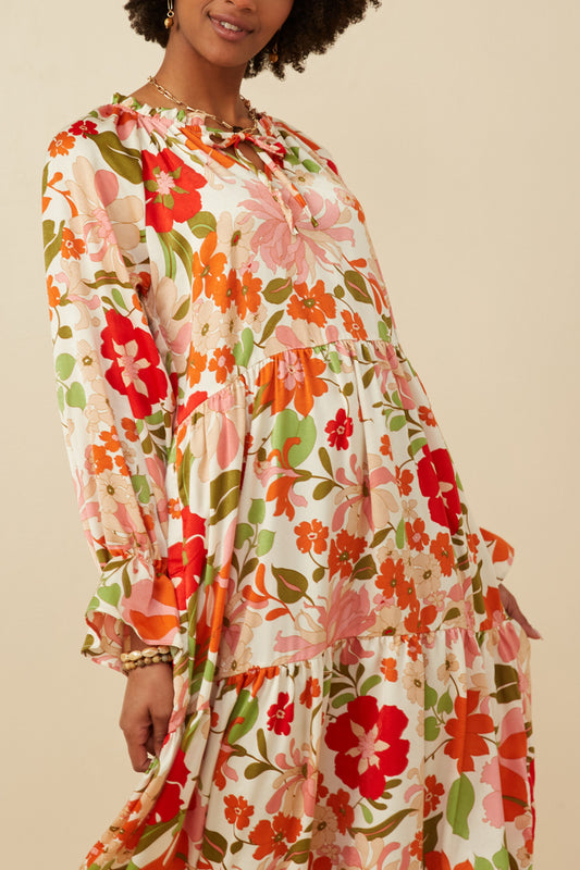 Garden Satin Maxi Dress