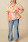 Petal Glow Foiled Peplum Bubble Top