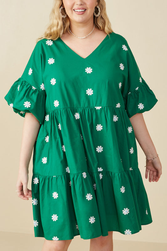Blossom Hour Embroidered Puff Sleeve Dress