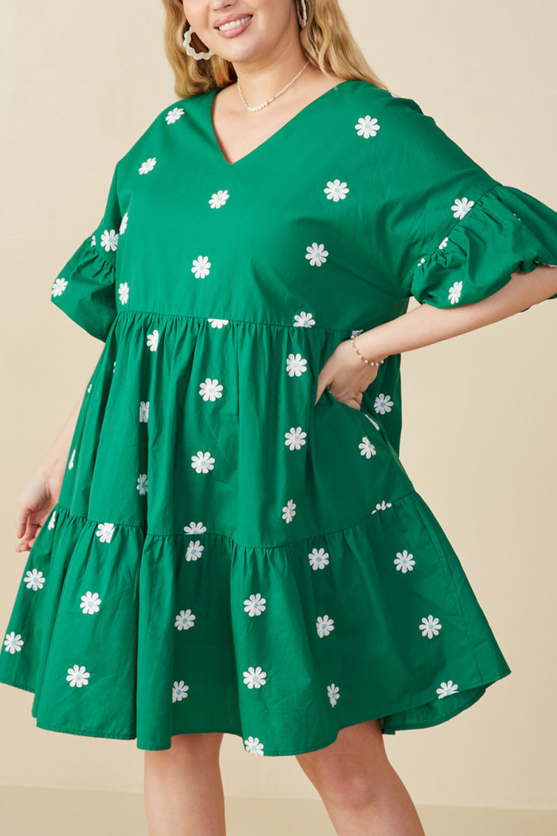 Blossom Hour Embroidered Puff Sleeve Dress