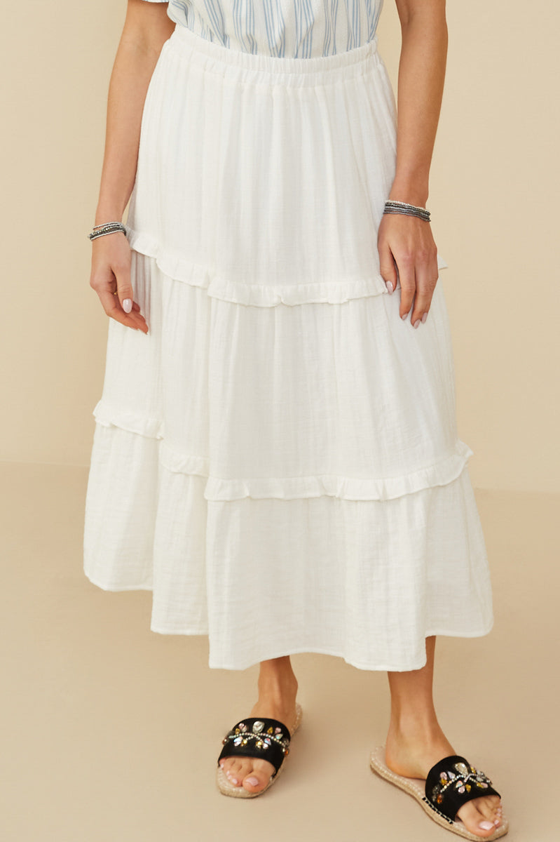 Prairie Bloom Tiered Textured Skirt