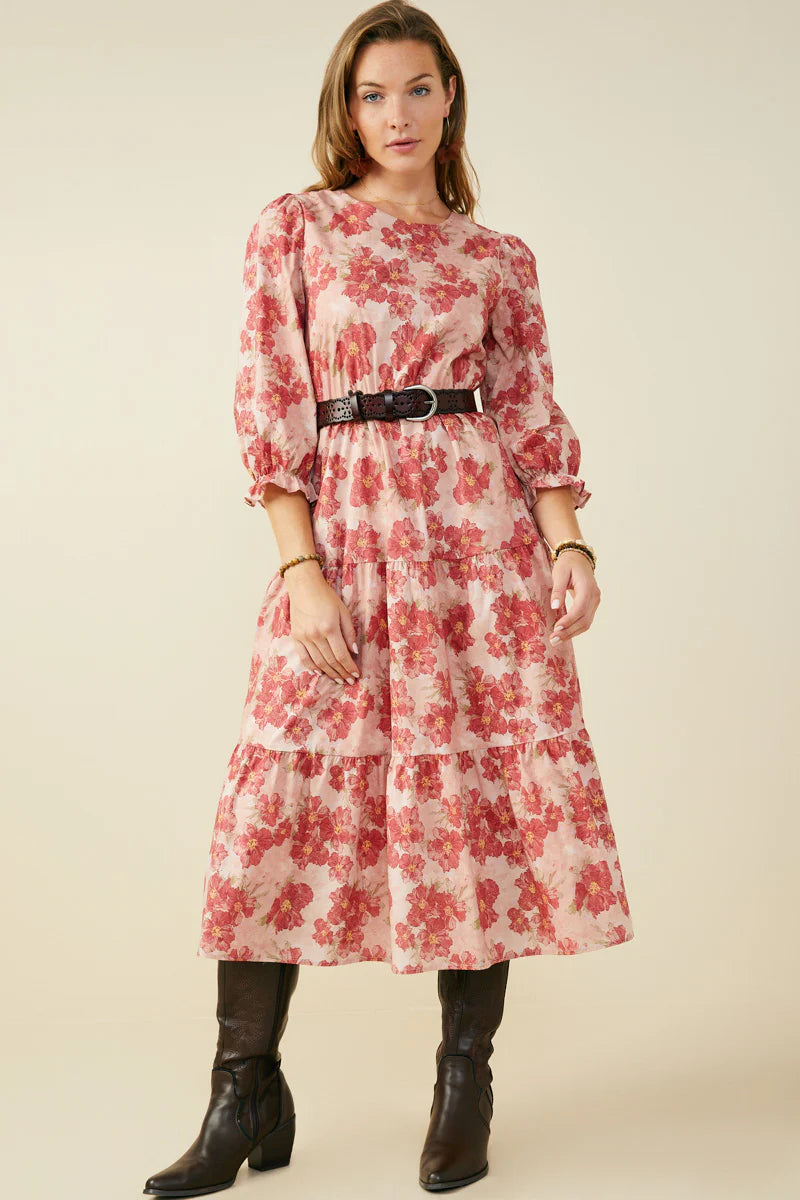 Antique Floral Cuff Dress