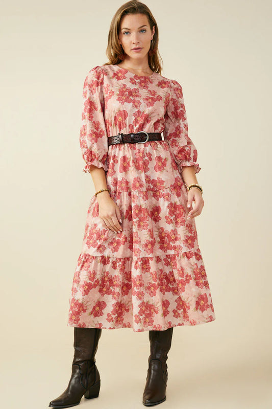 Antique Floral Cuff Dress