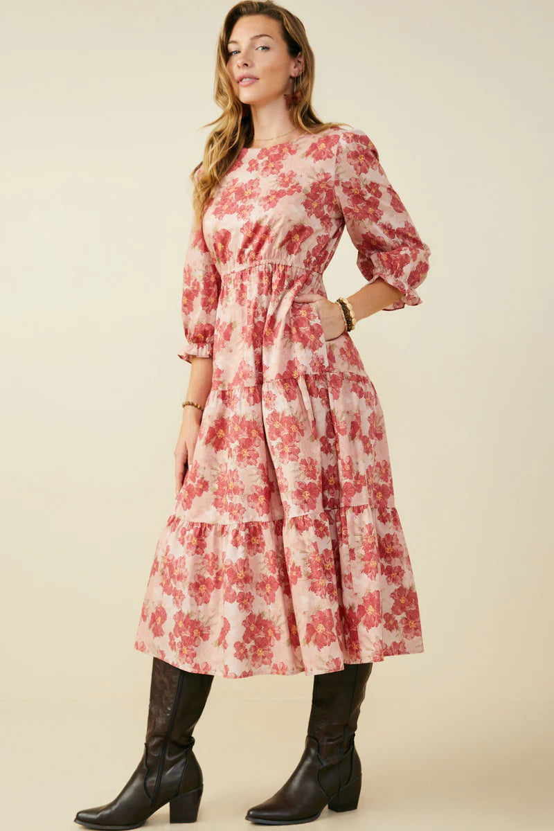 Antique Floral Cuff Dress