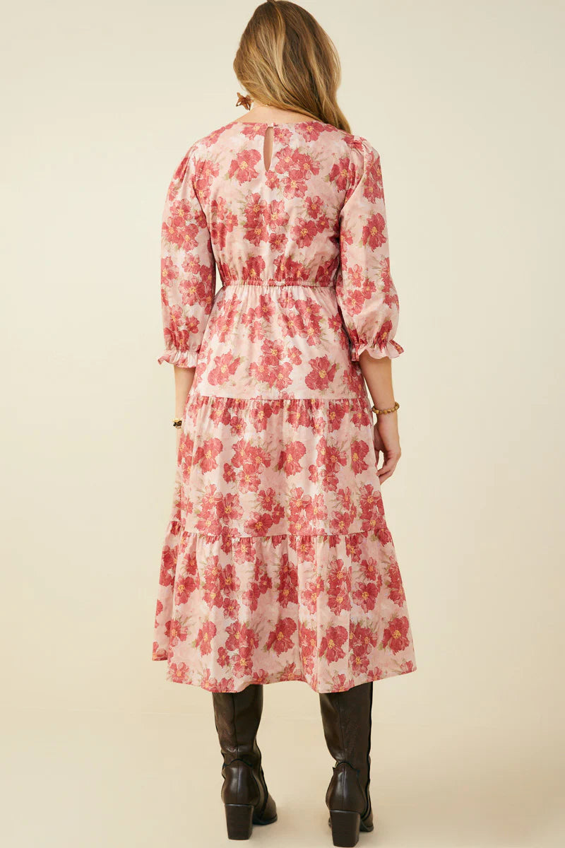 Antique Floral Cuff Dress