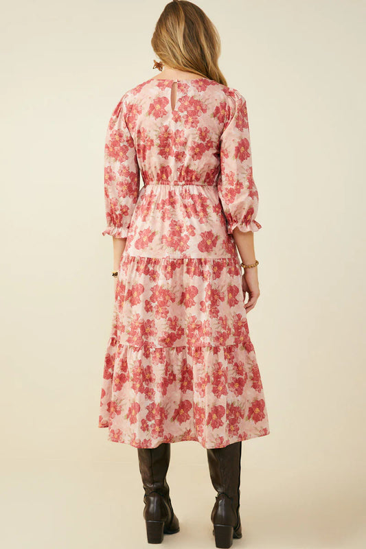 Antique Floral Cuff Dress