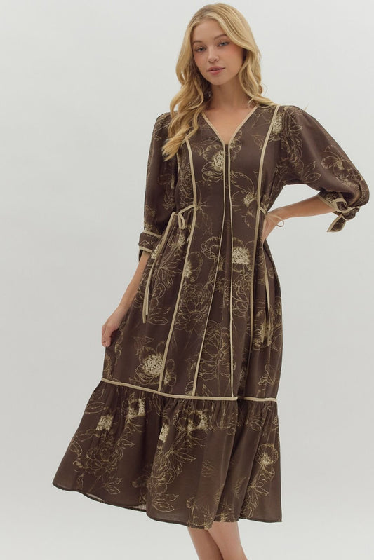 Botanical Bloom Midi Dress