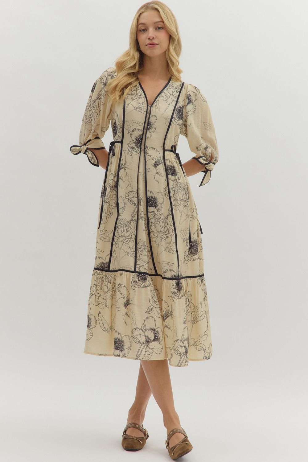 Botanical Bloom Midi Dress