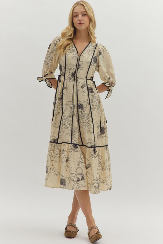 Botanical Bloom Midi Dress