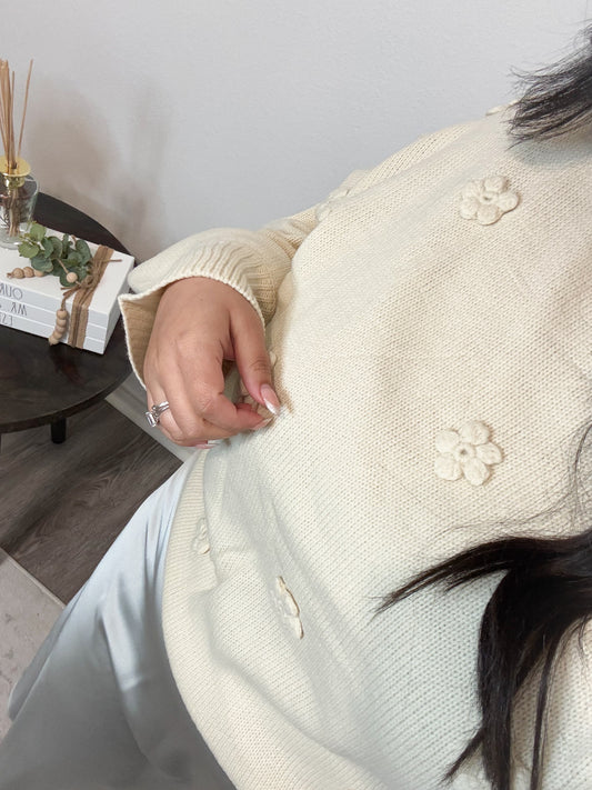 Flower Embroidered Sweater