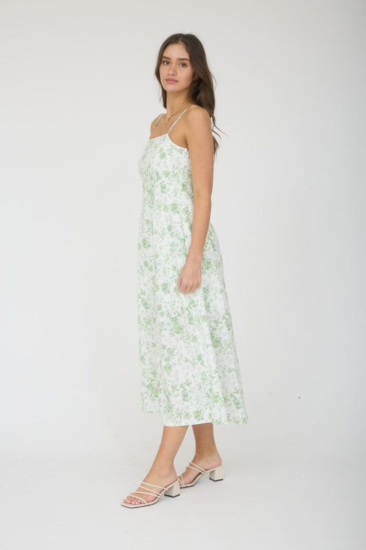 Watercolor Bloom Midi Dress