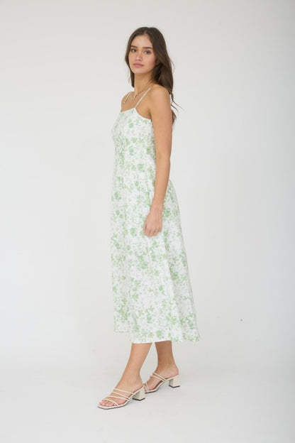 Watercolor Bloom Midi Dress