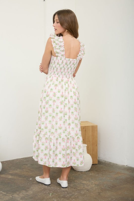 Flower Tiles Midi Dress