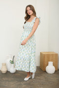 Flower Tiles Midi Dress