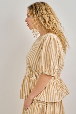 Lydia Striped Cotton Top - Matching Set